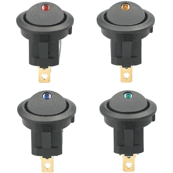 20 stk DC 12V 20A Rund Vippebryter LED Lys Vippebryter På-O