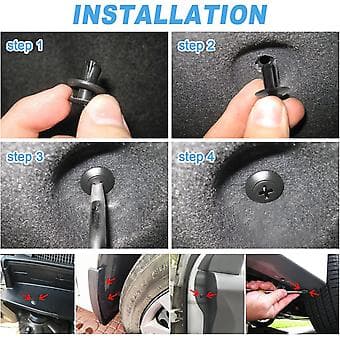 100 stk. Karosseriklips, Plastiknitter Fasteners GM Sorte Nylonklips Bumperklips Bil, Panelklips Dør Trim Fixer