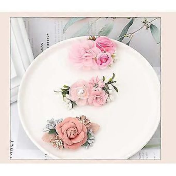 Simuleringsblomst Hårklemmer Piger Hårtilbehør (Sektion A) 3 Stykker (FARVE 1)