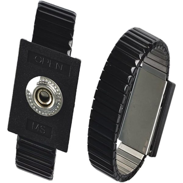Antistatiska handledsband (Snap-10MM), Antistatiskt justerbart belagt metallhandledsband med jordning ES