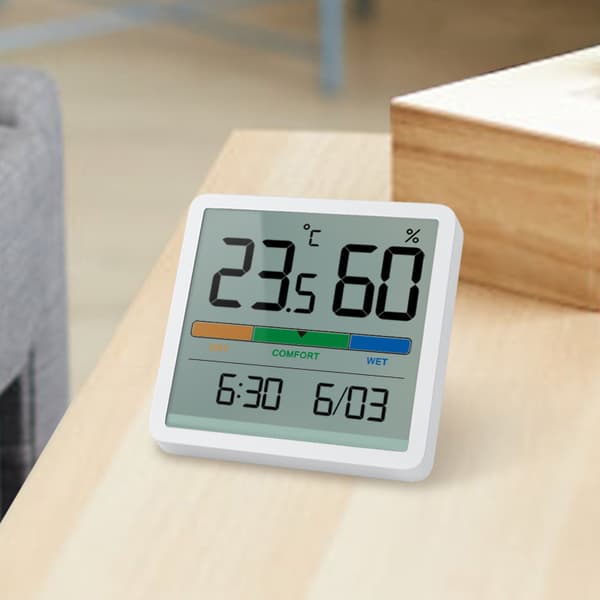 Hygrometer inomhus termometer, digital termometer för skrivbordet med T