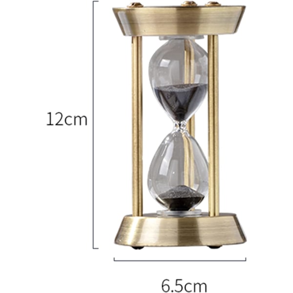 Metal Messing Timeglas Sandur Timere 10 Minutter, Glas Sandglas