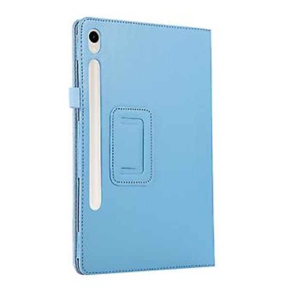 Tabletskal i Litchi-struktur för Samsung Galaxy Tab S9+ (Himmelsblå)