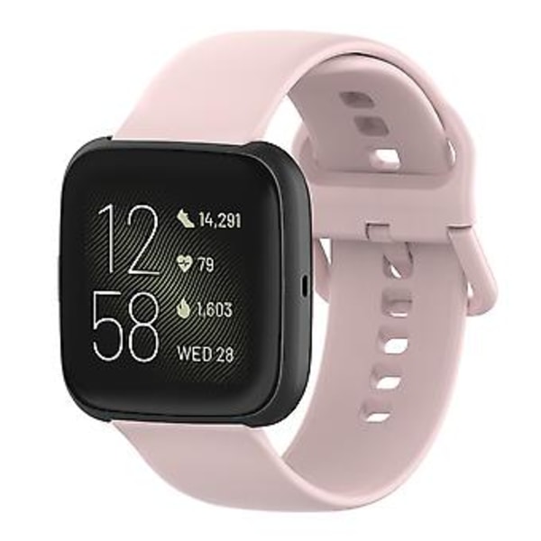 23mm Färgad Spänne Silikon Armband Klockband för Fitbit Versa 2 / Versa / Versa Lite / Blaze, Storlek: S (Rosa)