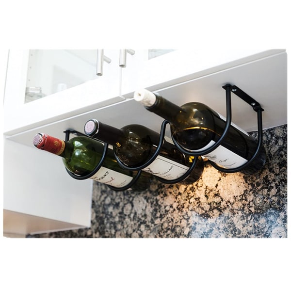 (2 pieces, Black) Countertop Wine Rack - Storage Organizer for Ki