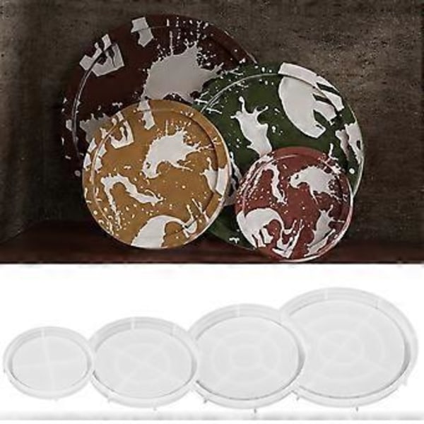 Silikonebakkeforme Epoxy Resin Forme Runde Frugtfadsforme Silikonemateriale Egnet til Håndlavede Resin Kunstværker L(L )