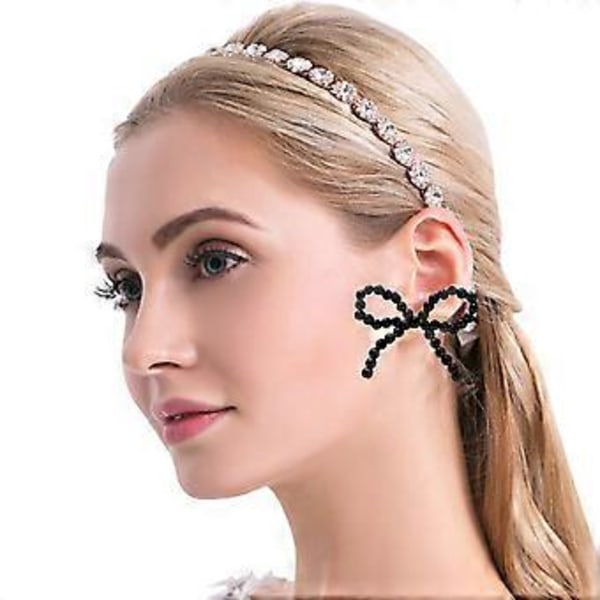 Moderigtige sløjfeøreringe bryllupssmykker perleøreringe elegante ørestikker sløjfeøreringe velegnet til et moderigtigt look (6)