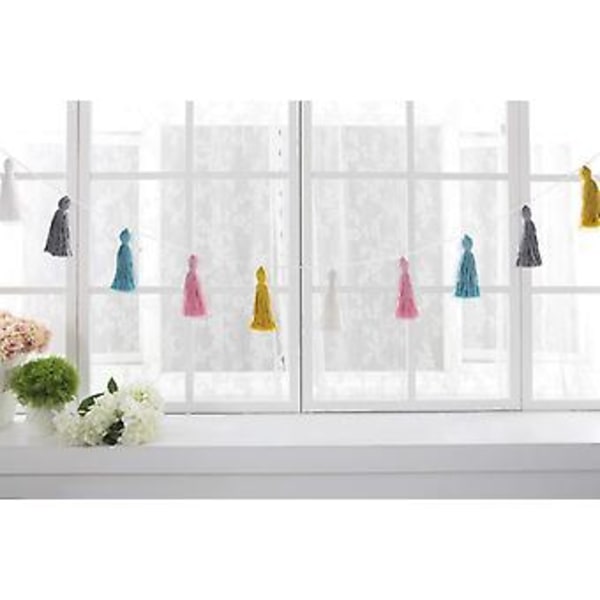 2-pack Bomullsfransgirlang Pastellfärgad Banner Färgglad Festbakgrund Juldekoration Väggdekorationer Lama Dekorationer