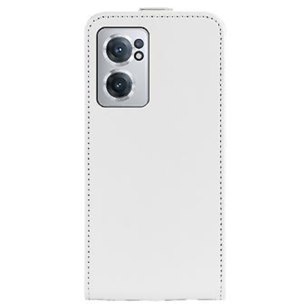 R64 Vertikal Lommeveske i Lær for OnePlus Nord CE 2 5G (Hvit)