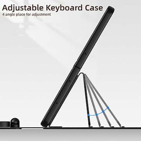 Trådlöst tangentbord för Samsung Galaxy Z Fold 4 3 2 Magnetiskt vikbart stativ Lädertangentbordsfodral med pennfack och mus