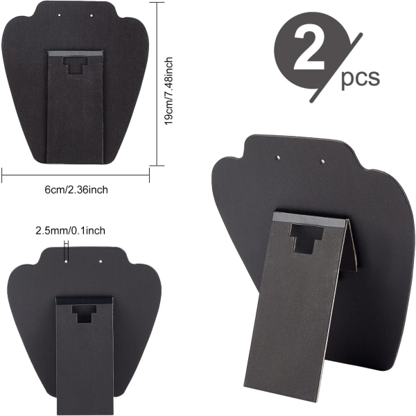 2-pack svart sammets smyckeshalsband örhänge display stativ, 8,3\" höjd 3D modell smyckesdisplay stativ