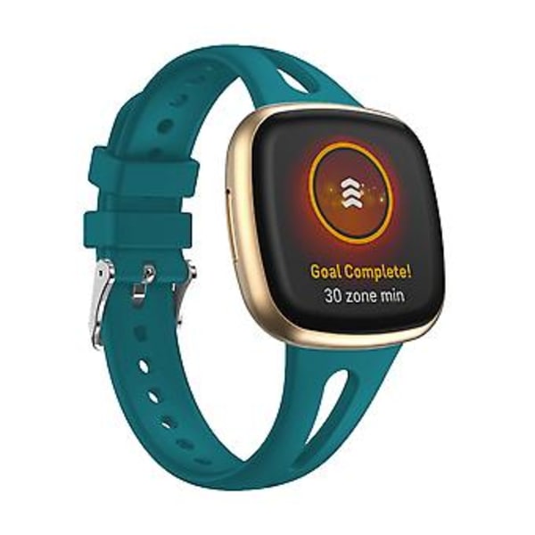 Til Fitbit Versa 3 / 4 Silikon Urrem S (Rock Cyan)