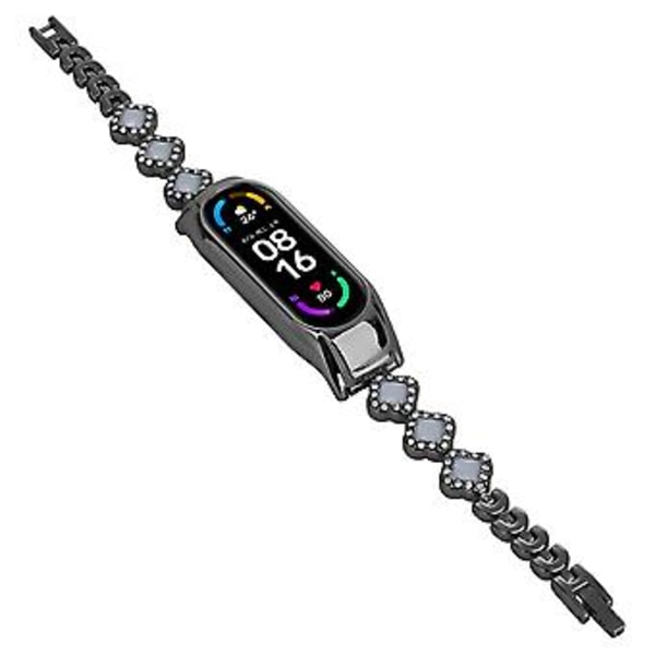 Firekløver Diamantemne for Xiaomi Mi Band 8 (Svart)