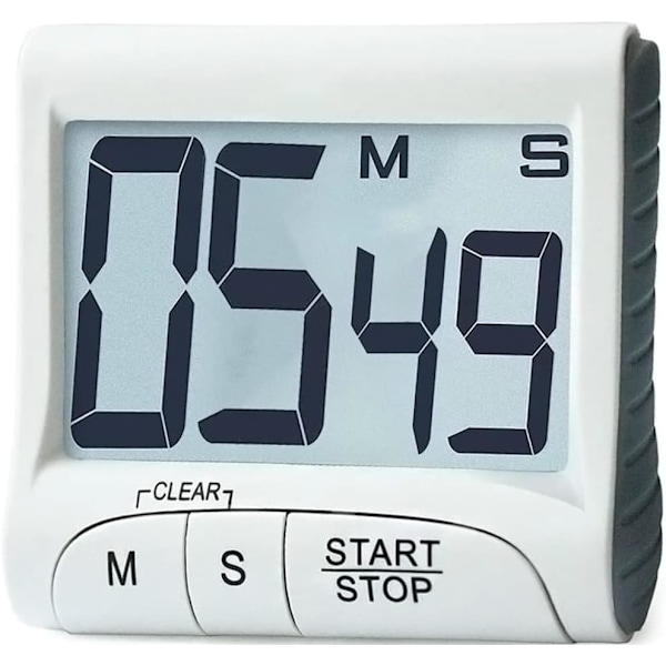 Stor Køkken Timer med Display, Tydelige Tal, Høj Alarm, Magnetisk