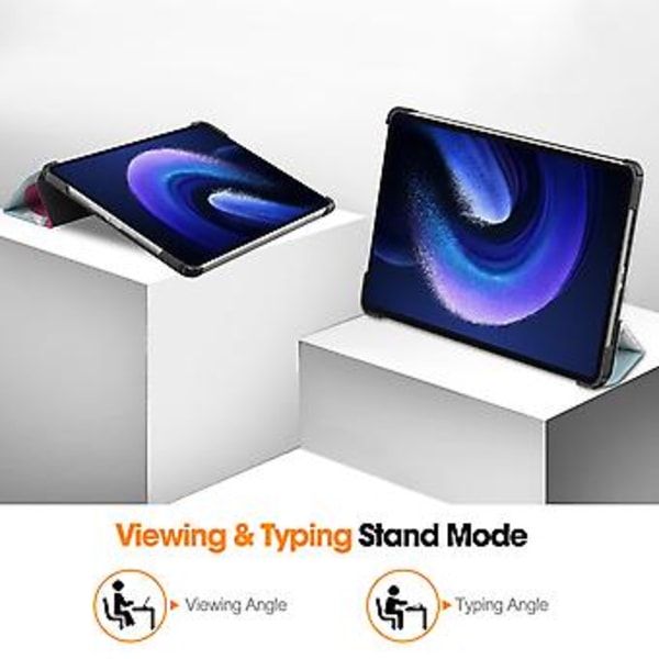 Malt farget smart lærveske for Xiaomi Pad 6 / 6 Pro (Enhjørning)