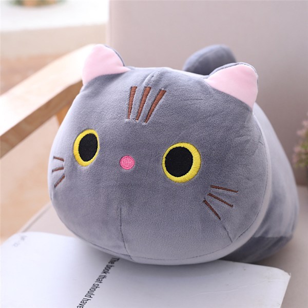 35cm Lång Bomulls-Buddy Söta Katt 3D Docka Plysch Leksak Mjuk Fylld Sova Kudde