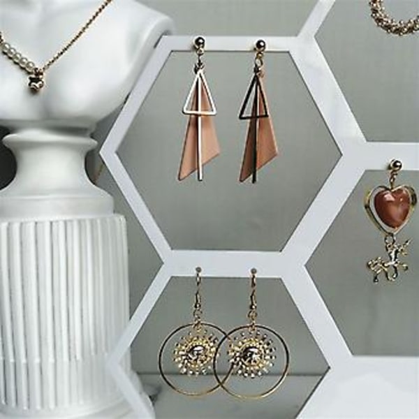 Display Organizer for Hengende Øredobber Studs Honeycomb Form Display Stativ