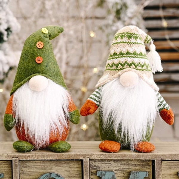 2 Stk Julenisser Dekoration, Svensk Nisse Plys Ornament Tomte S