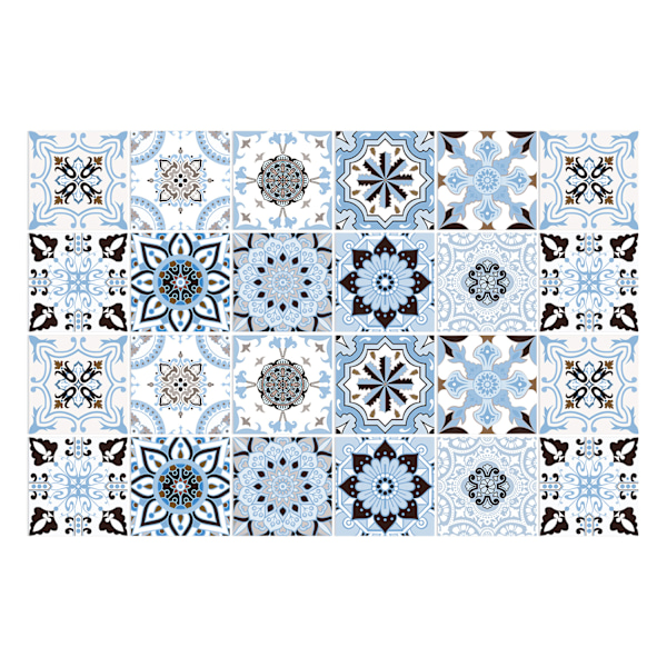 15cm(6\") 24 kpl Laattatarrat Vintage Blue  Antique Azulejo Kuori a