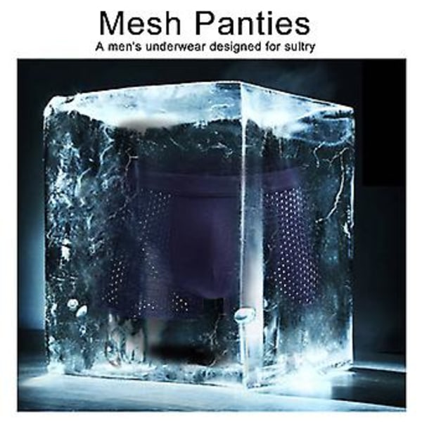 Fianao Sexy Mænd Mesh Hul Fast Farve Boxers U Konveks Underbukser Åndbare Underbukser (XXXL Lilla)