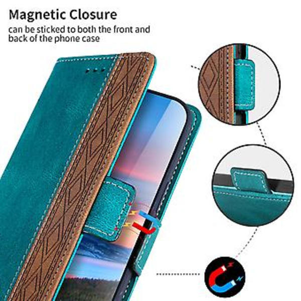 RFID-nahkainen puhelimen kuori iPhone 15 Plus:lle (Tummanvihreä)