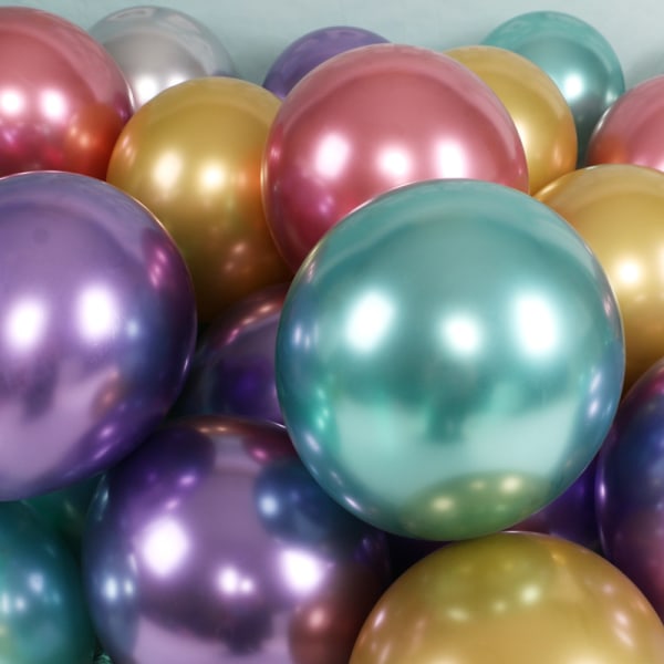 Sett med 50 stk fargerike ballonger, egnet for bursdag, bryllup, festdekorasjon, etc.