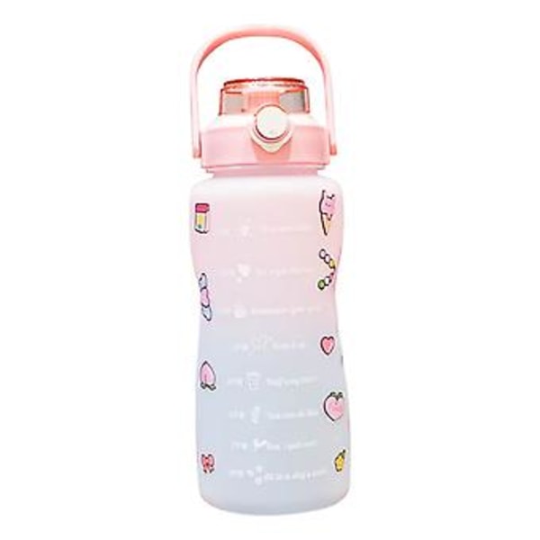 Gradient Vandflaske BPA-fri 1,5/2L Drikkeflaske med Sugerør til Fitness (1500ml Gradient Pulver)
