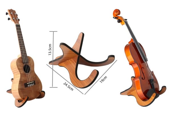 Avtakbart trestativ for ukulele, mandolin, banjo, laget av