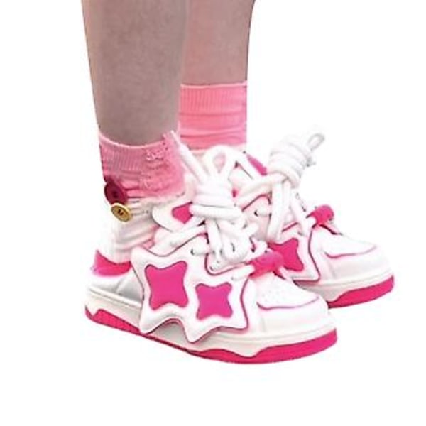Dames Slip-On Mule Sneaker Snørebånd Slip-On Åben Bag Mule Tourguide Mule Dopamin Sommersandaler (38 Hvid Pink)