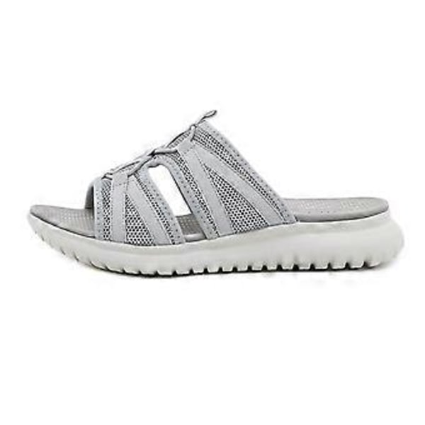 Sports MD Casual Damesandaler Stor Størrelse Sommer Kilehæl Slippers (EU 36 Grå)
