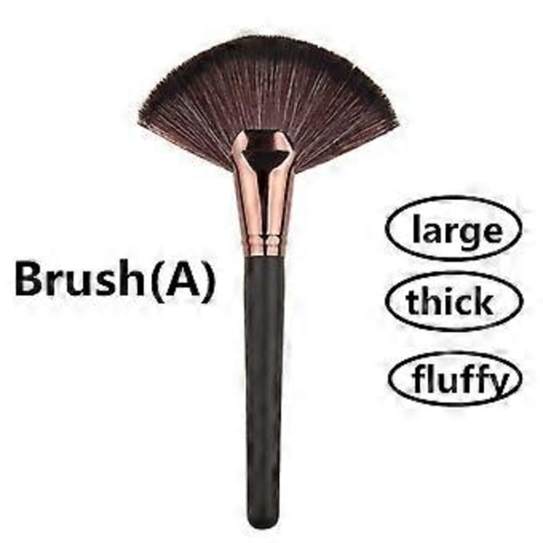 UBIUO Stor Skalad Sminkborste, Bärbar Slank Professionell Applikator, Perfekt för Highlighting och Bronzer Kindbenborste, 2-pack Mjuk Sminkborste