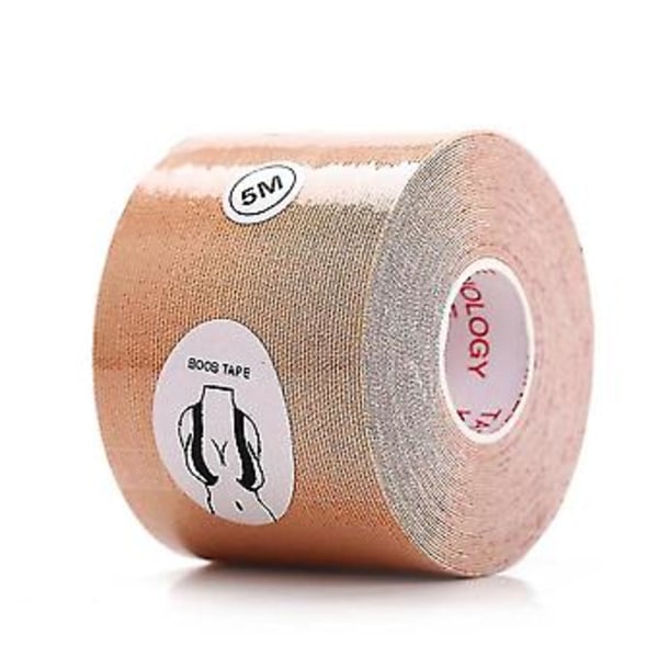 Brösttejp Bröstvårtsskydd Bröstkudde Booby Lift Push Up Axelbandslös Osynlig Sticker (S-2,5CM x 5,0M Aprikos)
