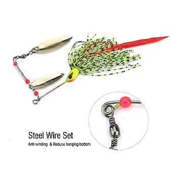 Fiskespön Terminator Snurrbait Set Buzzbaits med Kjolar Fiskeutrustning Tillbehör