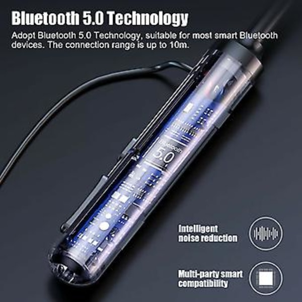Bluetooth 5.0 niskapanta kuulokkeet langattomat nappikuulokkeet mikrofoni iPhone Samsungille (musta)