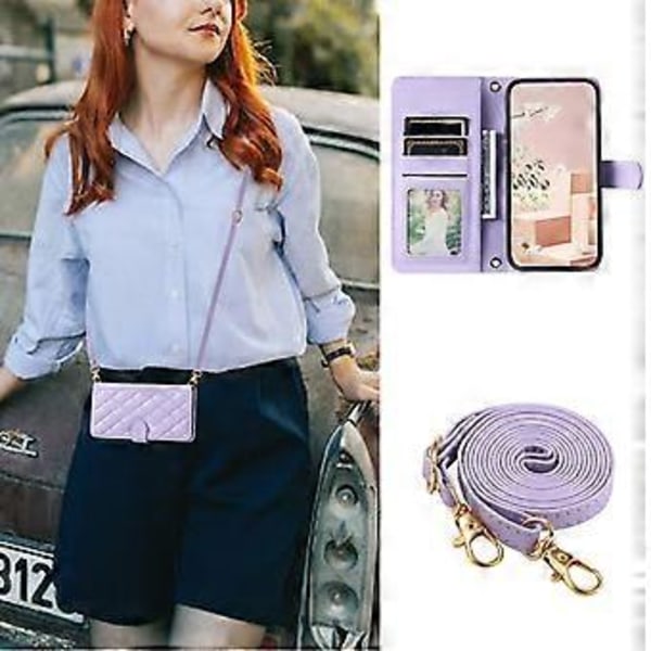 Til Samsung Galaxy A32 5G/M32 5G Etui Rhombus Grid Wallet Crossbody Telefon Taske Cover (Style D)