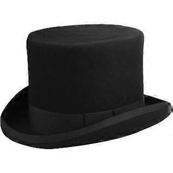 Sylinderfilt hatt ullfilt hatt bryllupshatt topper utkledningshatt mardi gras party karneval svart hatt omkrets