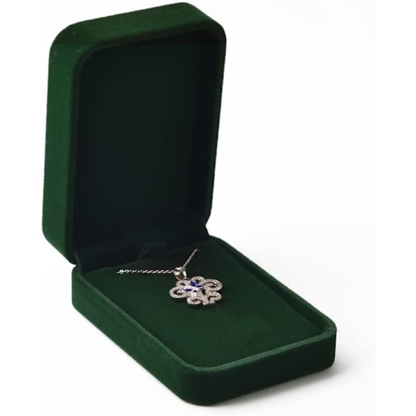 Vert Foncé Velours Pendentif Boîte Boîte De Rangement Anniversa