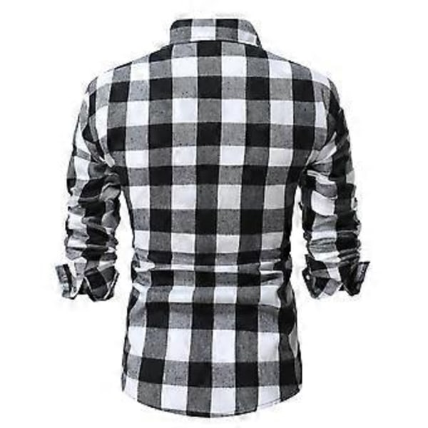 Langermet herreskjorte, rutete skjorte (XL Rød)