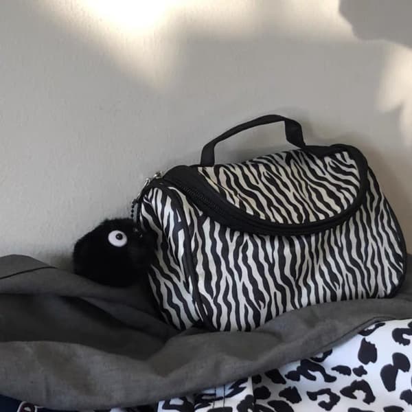 Zebra Print Makeup Bag Vattentät Nylon