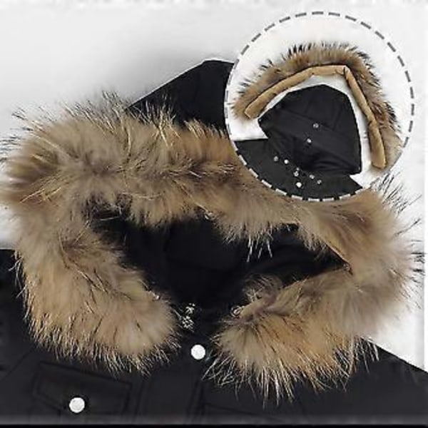 Dunjacka och dunbyxor för baby, vinterjacka med huva för flickor och pojkar, skidoveraller för barn (80cm Svart)