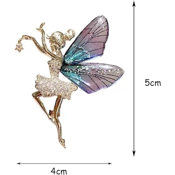 Rintaneula naisille, kukka-ballerina perhosrintamerkki kuutio zirkonia