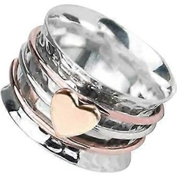 Hjerte Spinner Ring til Kvinder Mænd Selvkærlighed Spinner Hjerte Ring Fidget Angst Sølv