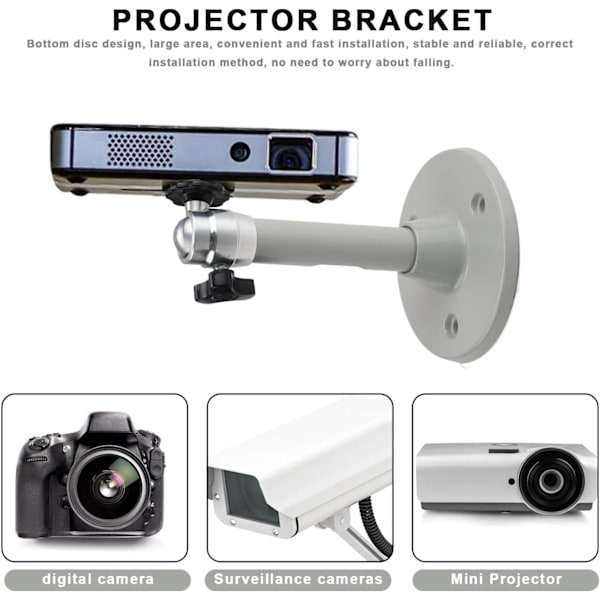 Takmontert projektorfeste, 180MM sikkerhetskamerabeslag, 2 stk.