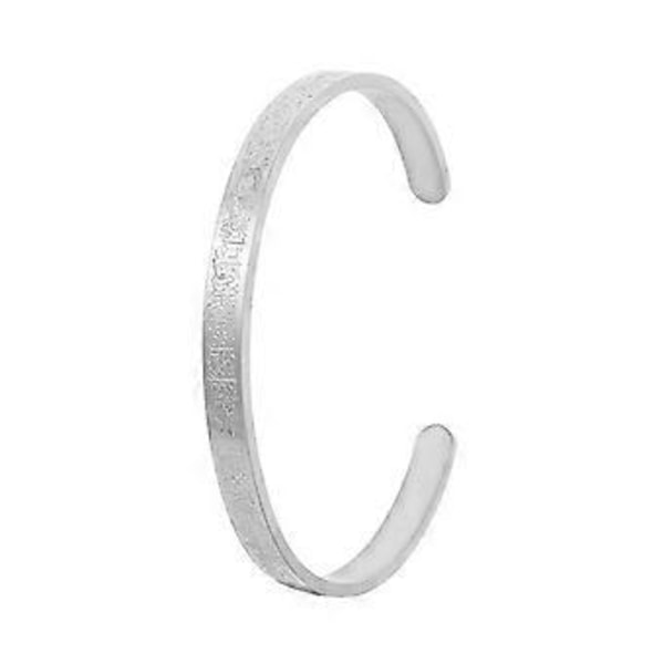 Utsökt Islamisk Ayatul Kursi Manschettarmband för Män Kvinnor Rostfritt Stål Design Amulett Armring Smycken (Silver)