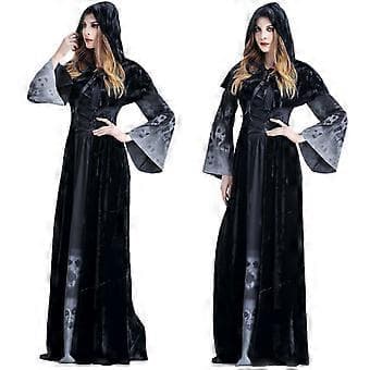 Lady Witch Vampire Cosplay-asu Gothic-viitta Juhla-asu (2XL)