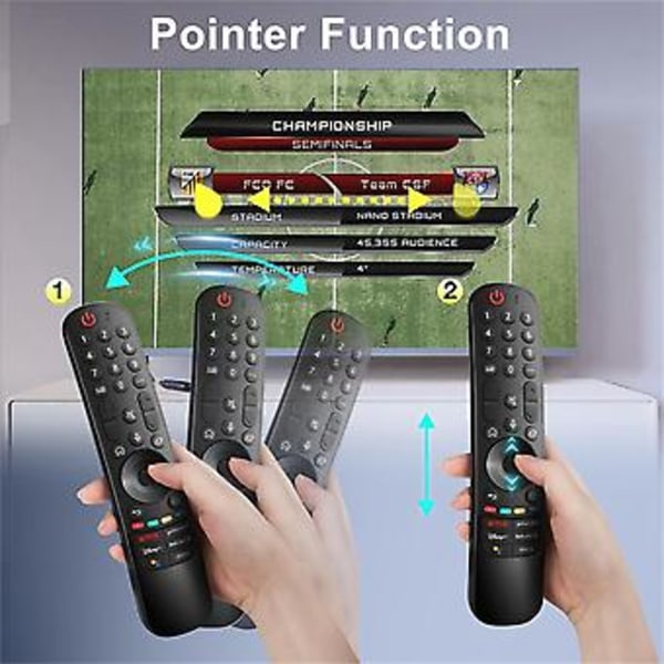 Erstatnings-Magic Remote AKB76039901 MR22GA/MR22GN for Smart TV 2022, med peker- og stemmefunksjon