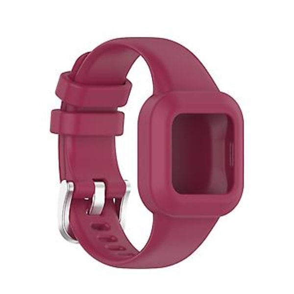 Silikonrem for Garmin Vivofit JR3 i ren farge (Vinrød)