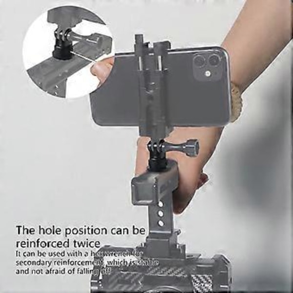 2023 Nytt Stativadapter Aluminiumlegering 360-graders Rotationsbar 1/4\" Skruv Uppgraderad (Svart Röd)