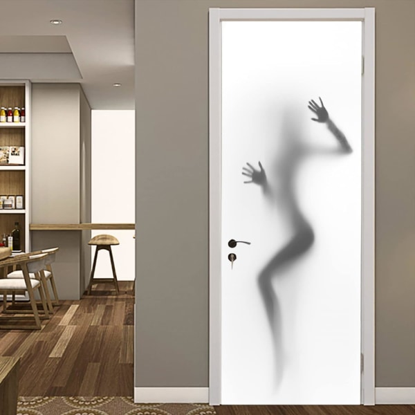 30.3"x78.7" 3D Sexy Girl Shadow Door Stickers Peel and Stick Door