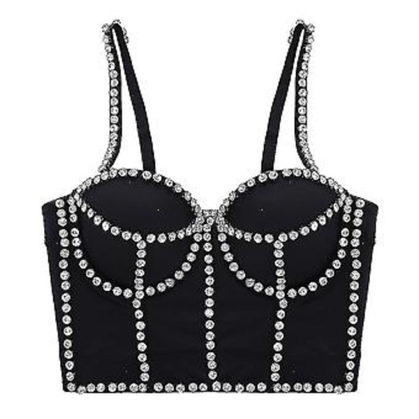 Kvinders Push-Up BH Bier Crop Top til Kvinder Korset Tank Vest (40C)